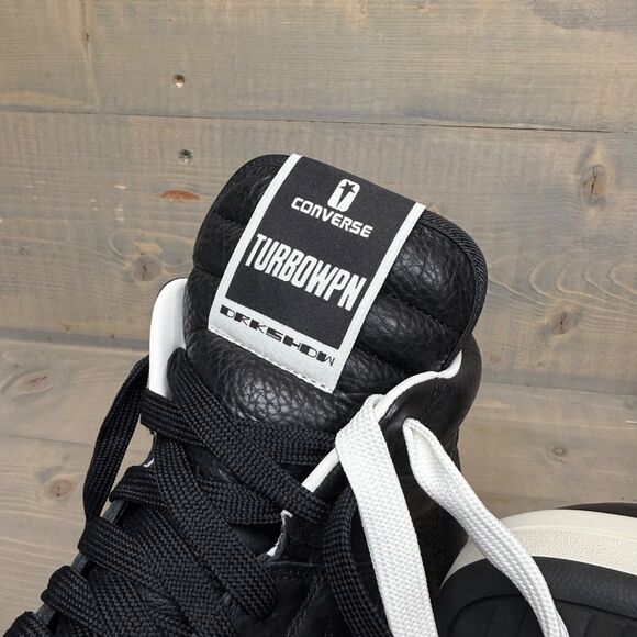 NIB Rick Owens x Converse TURBOWPN Black Sneakers 172342C US Men's 10.5, EU 44.5 - Picture 6 of 8